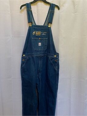Men’s POINTER Denim Overalls Embroidered New Orleans Saints Graphics 42x32.